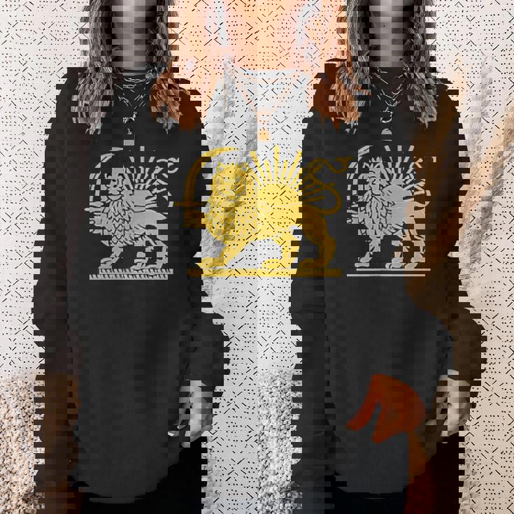 無料のイランライオンと太陽の旗 – ペルシャの遺産シンボルデザイン スウェットシャツ 彼女への贈り物