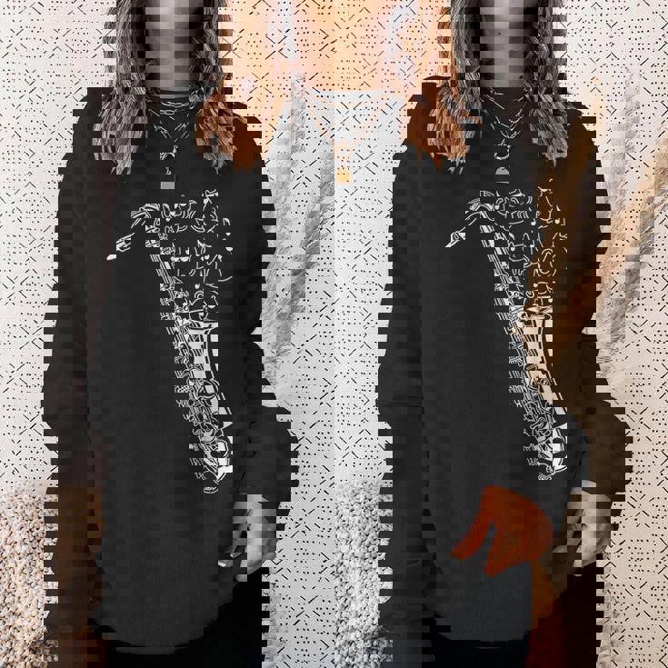 猫とサックス サクソフォン奏者 猫の飼い主 サックス スウェットシャツ 彼女への贈り物