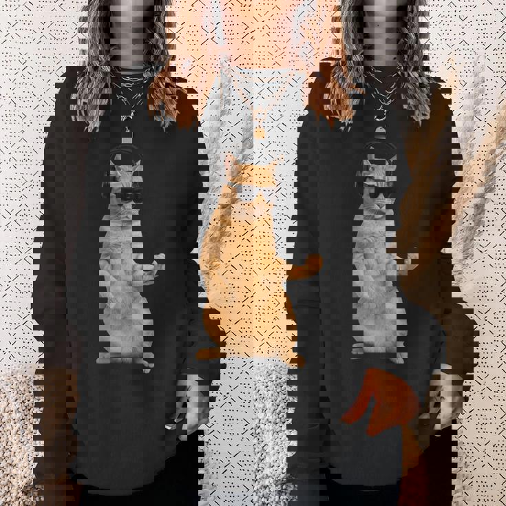 猫エアギター スウェットシャツ 彼女への贈り物