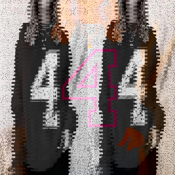 番号 4 ピンクのお気に入りの番号 スウェットシャツ 彼女への贈り物