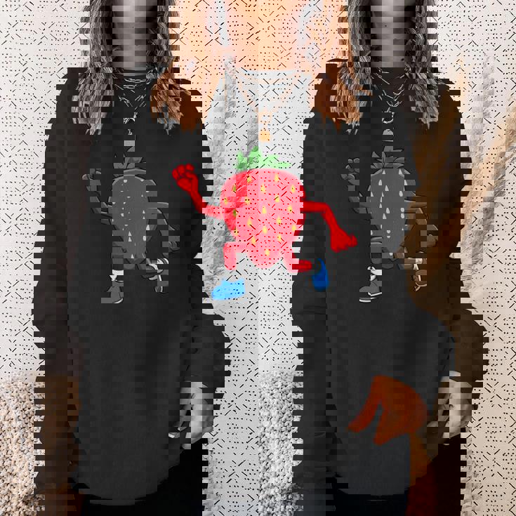 皮肉なイチゴランニングマラソン趣味のランナー スウェットシャツ 彼女への贈り物