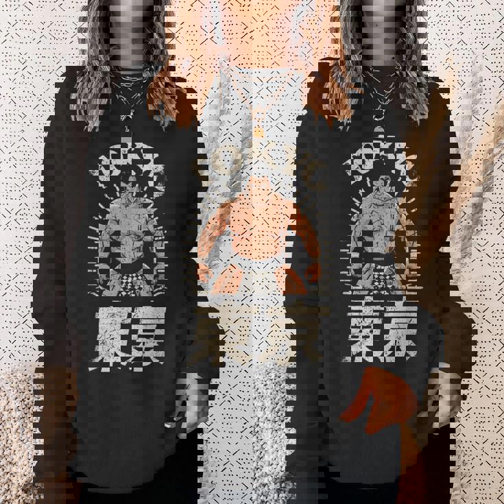 相撲 東京 日本 相撲 力士 お土産 和漢字 スウェットシャツ 彼女への贈り物