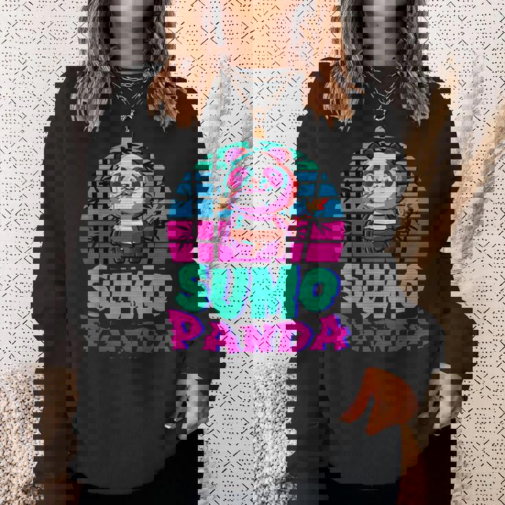 相撲パンダ力士ベーパーウェーブ和風美学 スウェットシャツ 彼女への贈り物