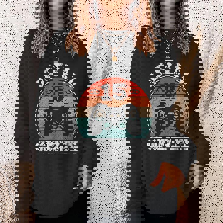 結婚15周年記念 15年目の結婚記念日 結婚15年目 Level 15 Complete スウェットシャツ 彼女への贈り物