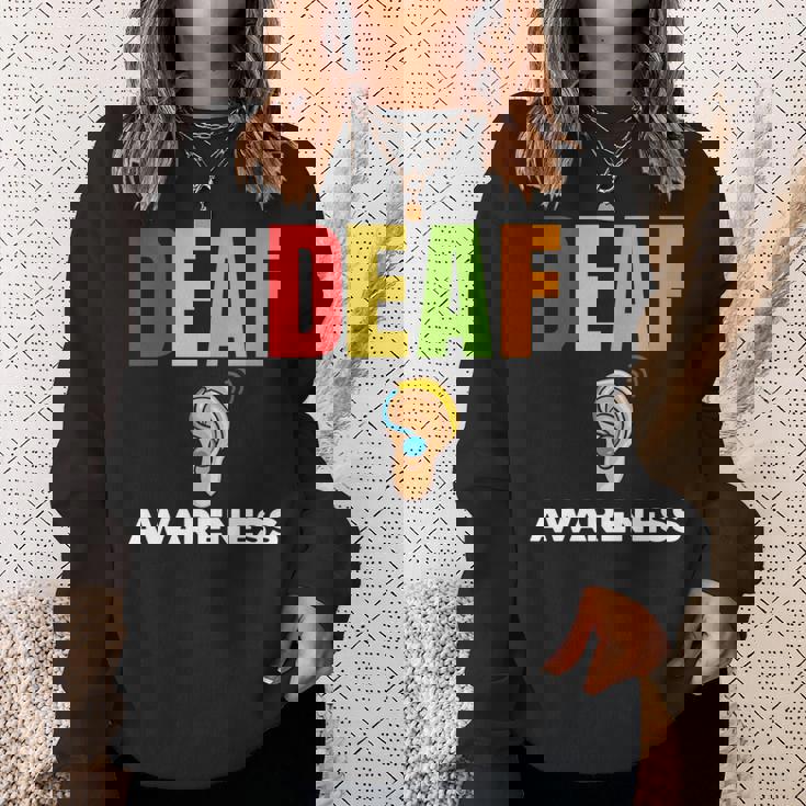 補聴器 耳障がいサポート 聴覚障害者への意識 長袖tシャツ スウェットシャツ 彼女への贈り物