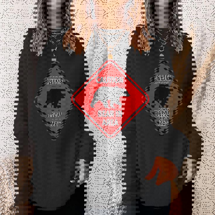 赤い警告標識 クマのエリア標識 スウェットシャツ 彼女への贈り物