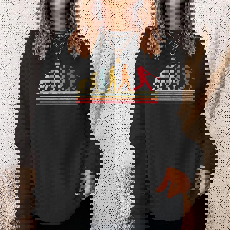 野球 人類の進化 面白いtシャツ おもしろ グッズ 服 ベースボール ネタ メンズ Evolution 野球部 男性 スウェットシャツ 彼女への贈り物