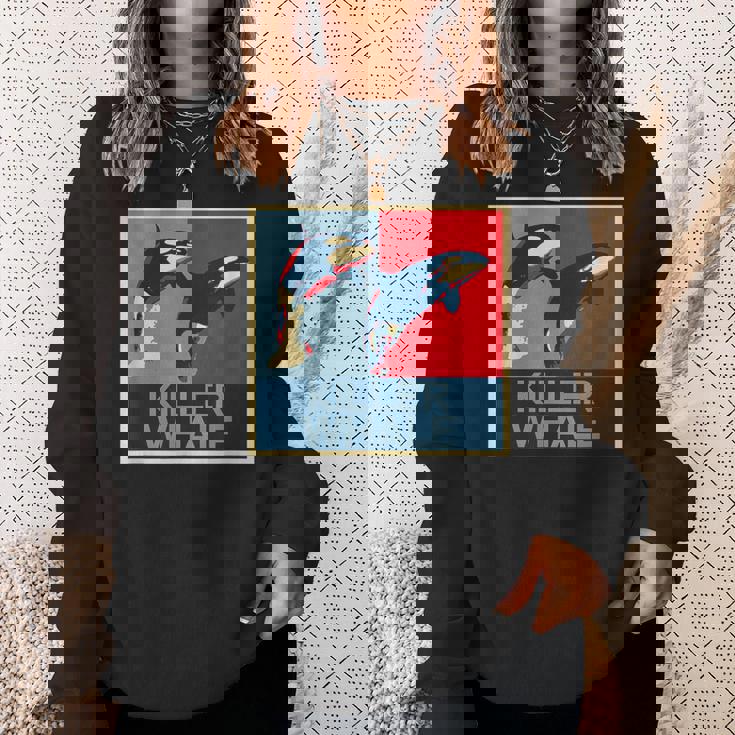 面白tシャツ 海 シャチ おもしろ かわいい グッズ 服 ネタ メンズ オリジナル 夏 生き物 レトロ スウェットシャツ 彼女への贈り物