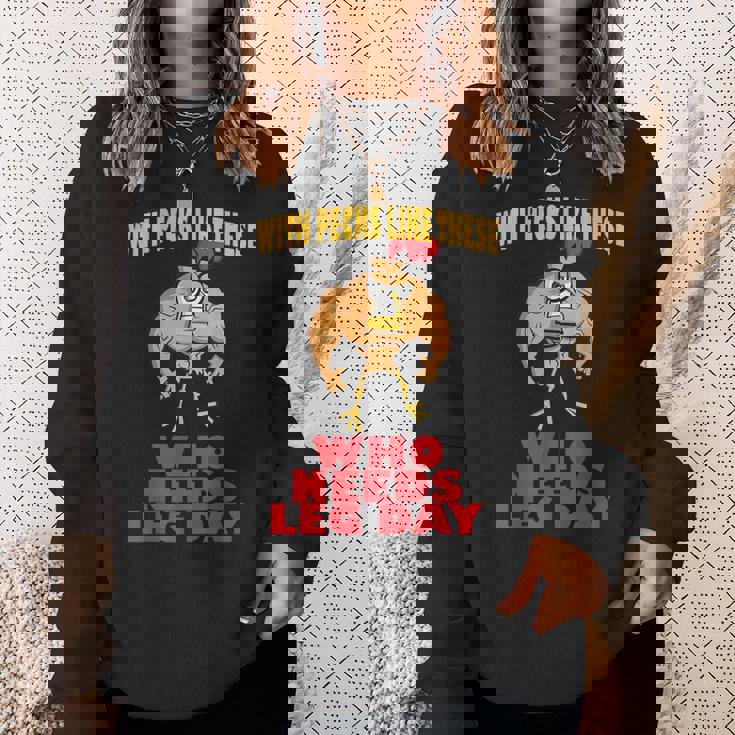 面白いジムフィットネスワークアウトtシャツ チキンレッグ スウェットシャツ 彼女への贈り物