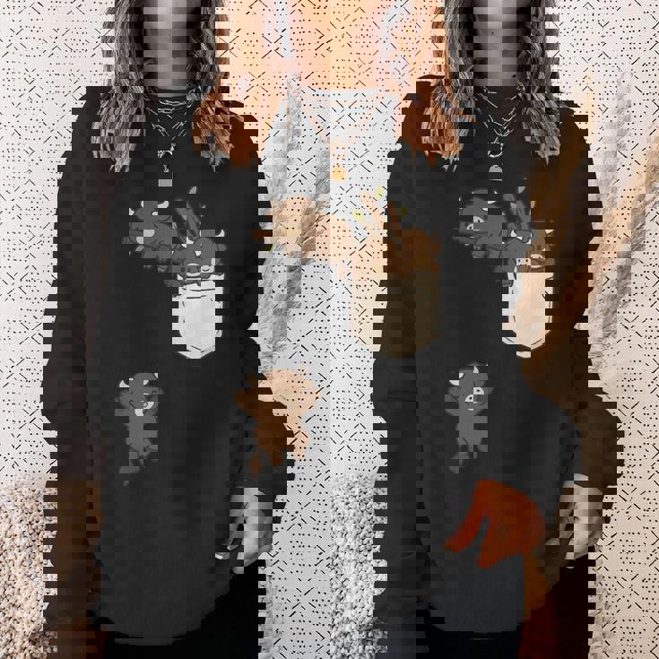 面白いバッファローバイソンかわいい遊び。 スウェットシャツ 彼女への贈り物