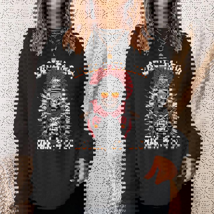 面白いローマのセンチュリオン モーターサイクリスト Legio 1 Italica スウェットシャツ 彼女への贈り物