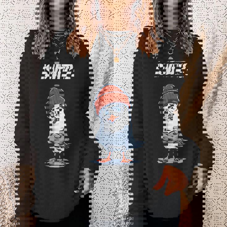 面白い北海のカモメはワット低ドイツ語オストフリースラントと言っています。 スウェットシャツ 彼女への贈り物