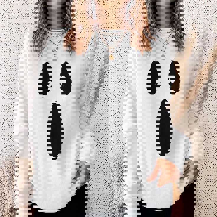 Ghost Silly Face Spooky Halloween Ghoul Face Easy Costume Sweatshirt Gifts for Her