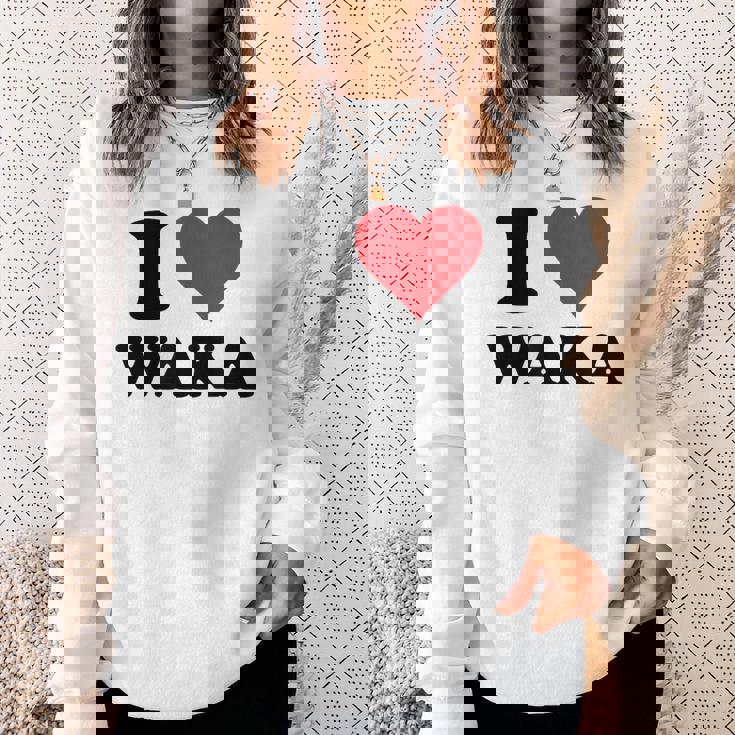I Heart Waka ファーストネーム I Love パーソナライズ スウェットシャツ 彼女への贈り物