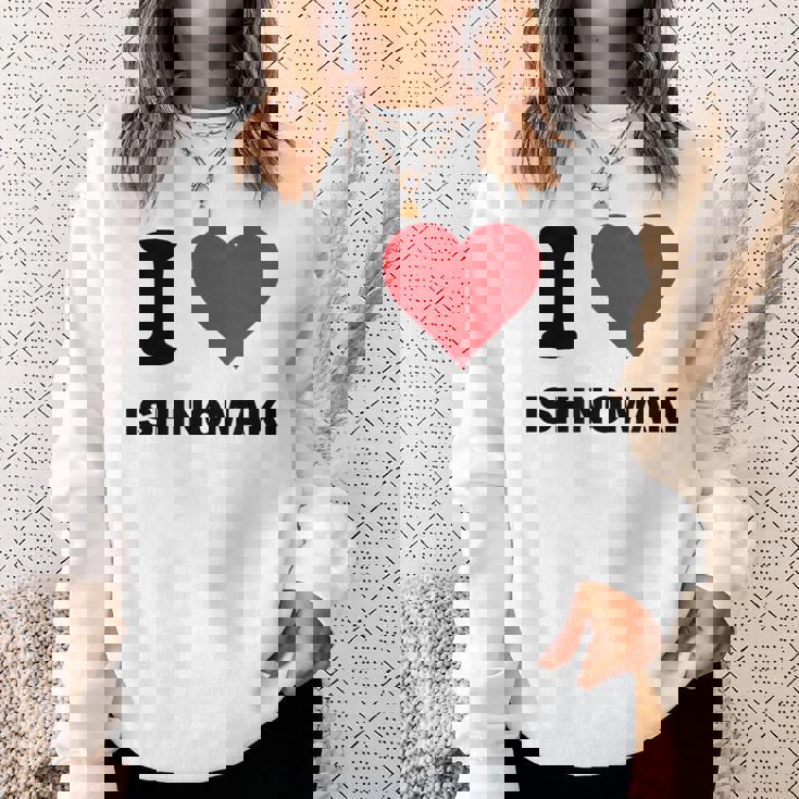 I Heart 石巻ジャパンラブ 日本のお土産品 スウェットシャツ 彼女への贈り物