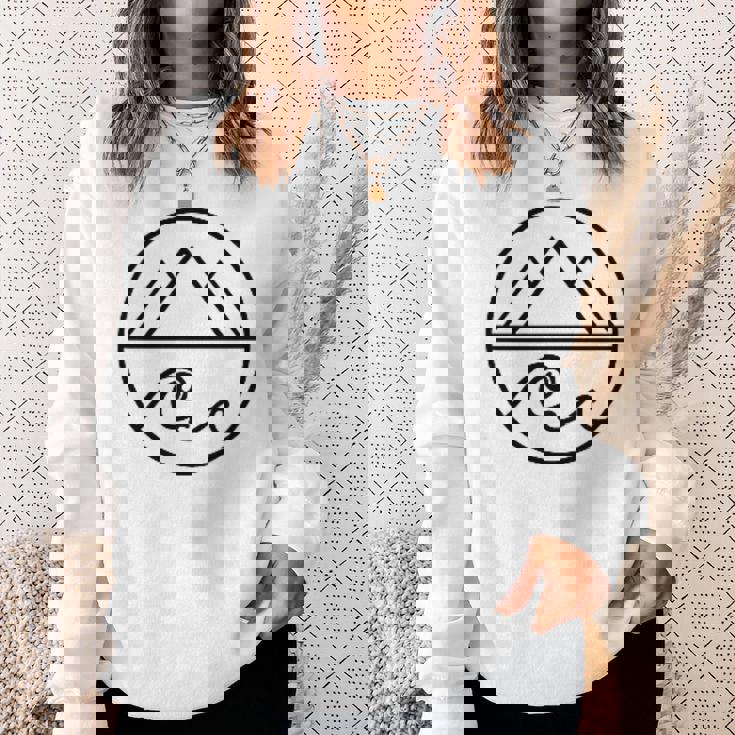 Mountains Waves Nature Outdoor Surf Hiking Hiker Surfer Sweatshirt Unisex Gifts for Her