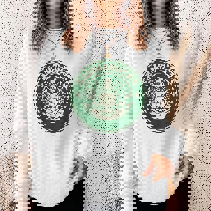 Saunabucks サウナ パロディ サウナー向け おもしろデザイン ととのう グッズ おもしろ 文字 スタバ カフェ スウェットシャツ 彼女への贈り物