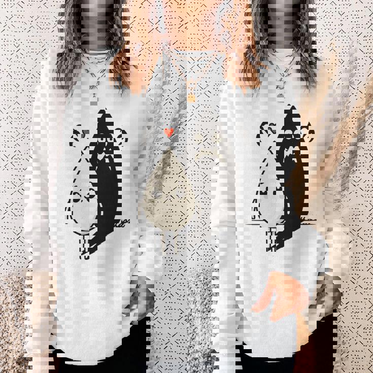 かわいい影モンスター コントラスト イラスト 長袖tシャツ スウェットシャツ 彼女への贈り物