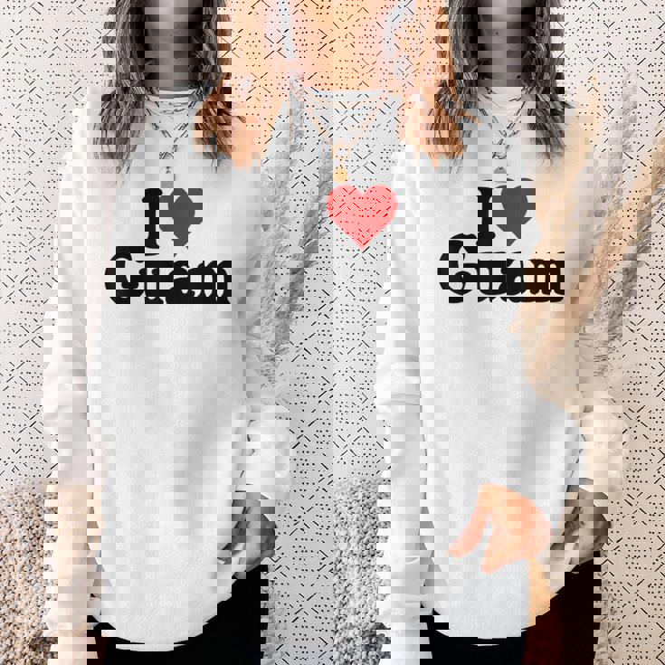 アイラブハートグアムグアマニアンプライド スウェットシャツ 彼女への贈り物