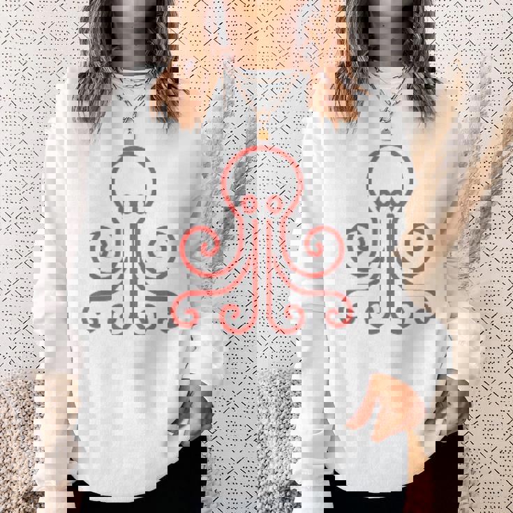 イカ 動物 面白い小さなタコ シンプルなイカ スウェットシャツ 彼女への贈り物