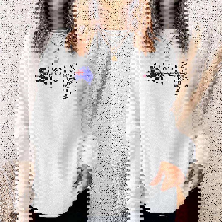 オーストラリア 日本 ハートビート オーストラリア 日本国旗 スウェットシャツ 彼女への贈り物