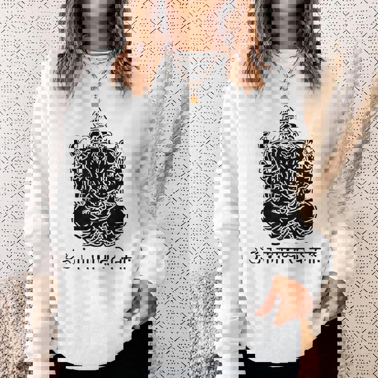 ガネーシュtシャツ サンスクリット語 ガネーシャマントラ スウェットシャツ 彼女への贈り物