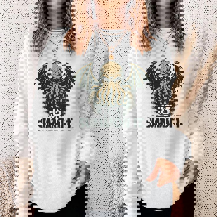 クトゥルフ、ただ召喚するだけ、面白い宇宙ホラークトゥルフカルト。 長袖tシャツ スウェットシャツ 彼女への贈り物