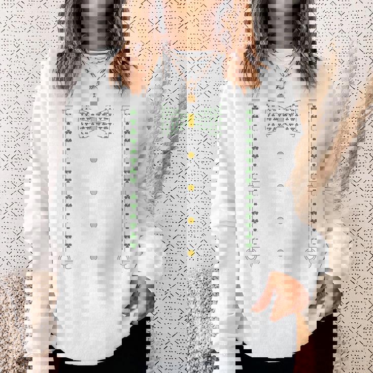 シャムロック 蝶ネクタイ & サスペンダー セントパトリックデー コスチューム スウェットシャツ 彼女への贈り物