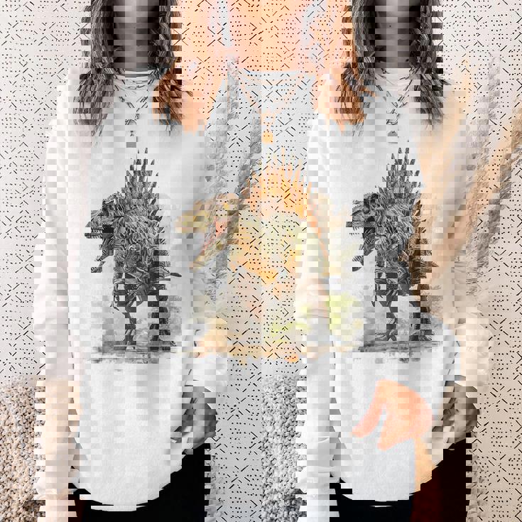 スピノサウルス 恐竜モチーフ イラスト スピノサウルス スウェットシャツ 彼女への贈り物