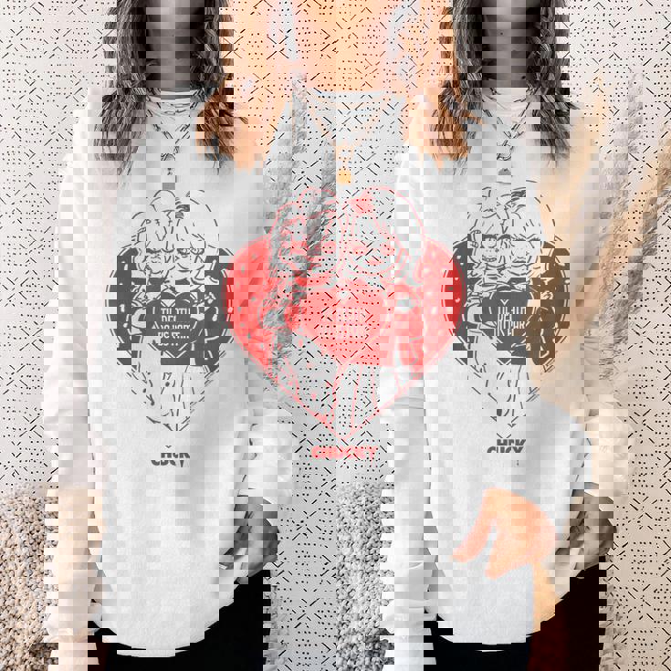 チャッキー＆ティファニーティル・デス・ドゥ・アス・パート・バレンタイン スウェットシャツ 彼女への贈り物