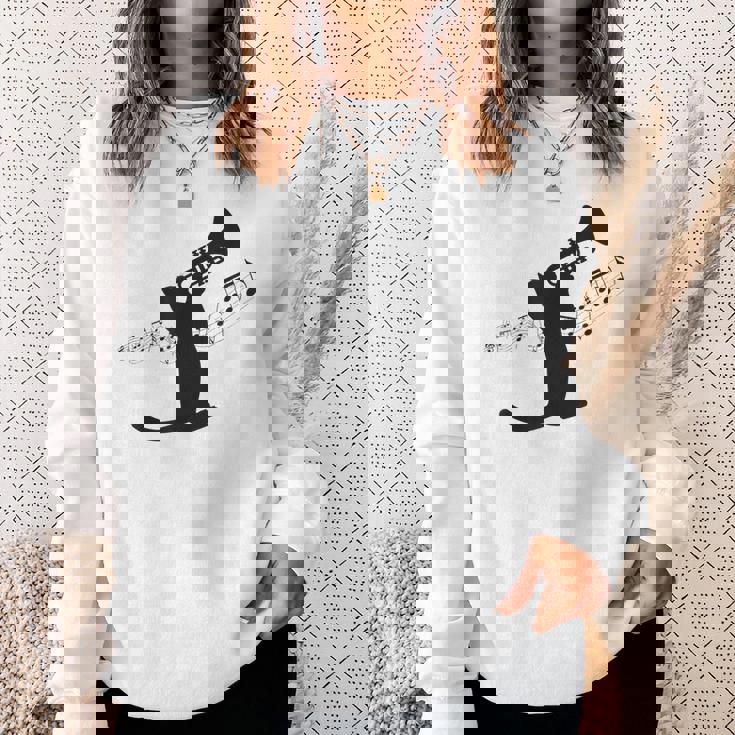 トランペット奏者猫 スウェットシャツ 彼女への贈り物