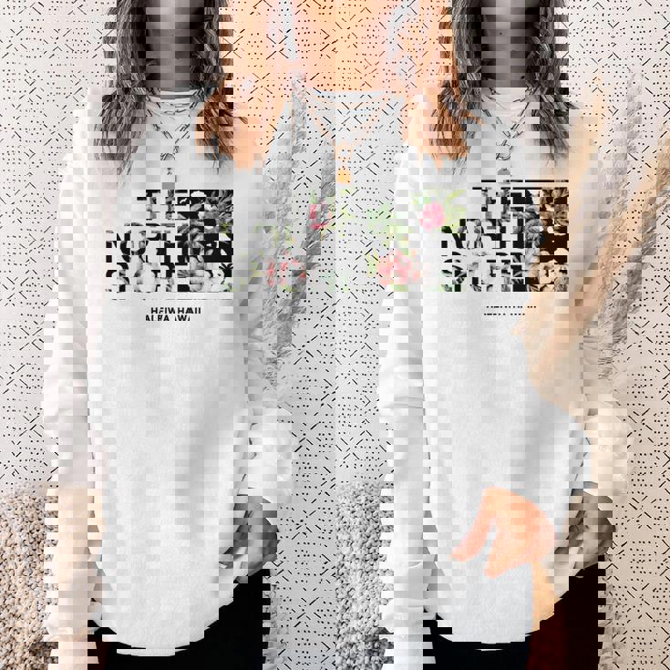 ハワイ ヴィンテージスタイル ノースショア ハレイワ ヤシの木 長袖tシャツ スウェットシャツ 彼女への贈り物