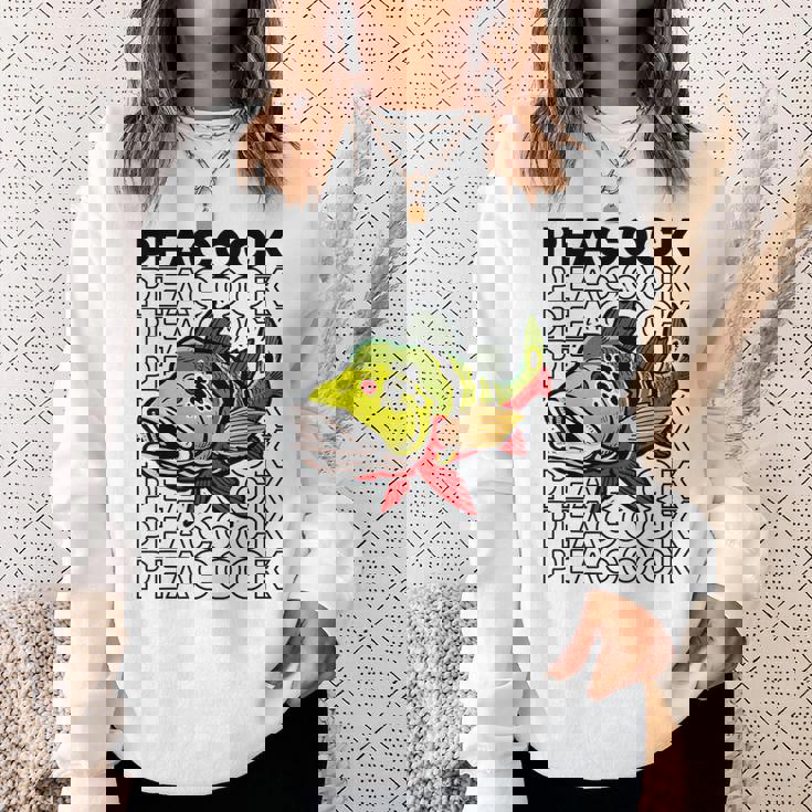 ピーコックバス 80 年代スタイルのモンスターフィッシュキーパー スウェットシャツ 彼女への贈り物