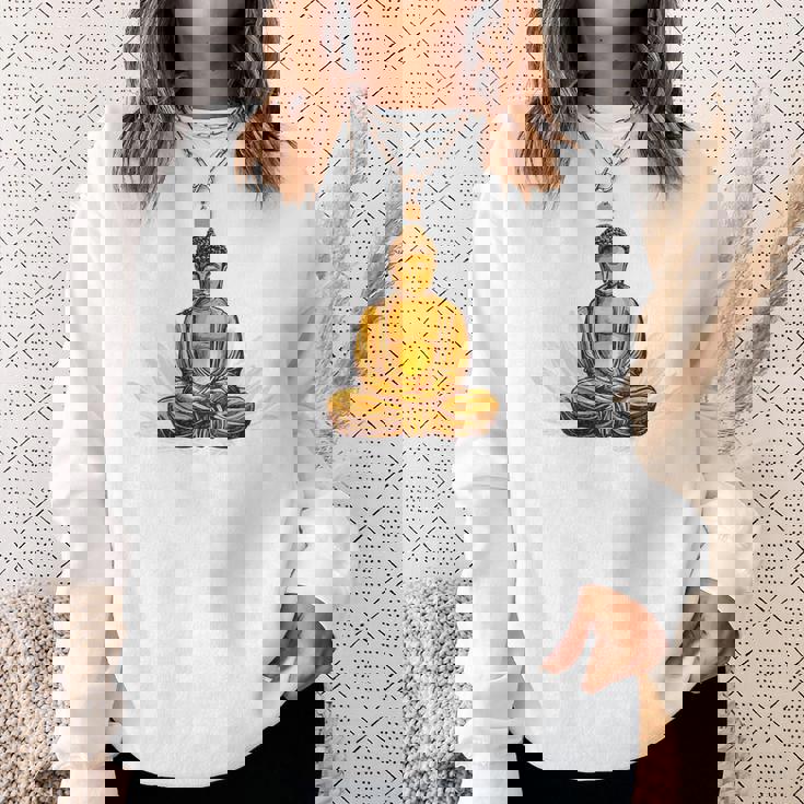 ブッダ 国際ヨガデー バックプリント スウェットシャツ 彼女への贈り物