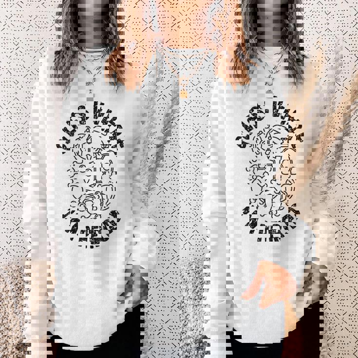 ボディピアス Guess Where I'm Pierced アンティーク調デザイン スウェットシャツ 彼女への贈り物