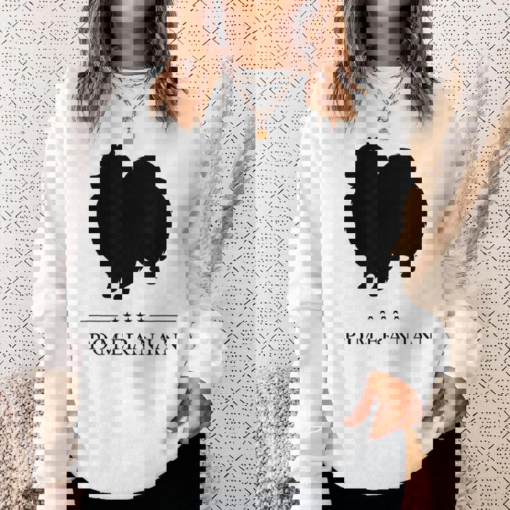 ポメラニアンブラックシルエット スウェットシャツ 彼女への贈り物