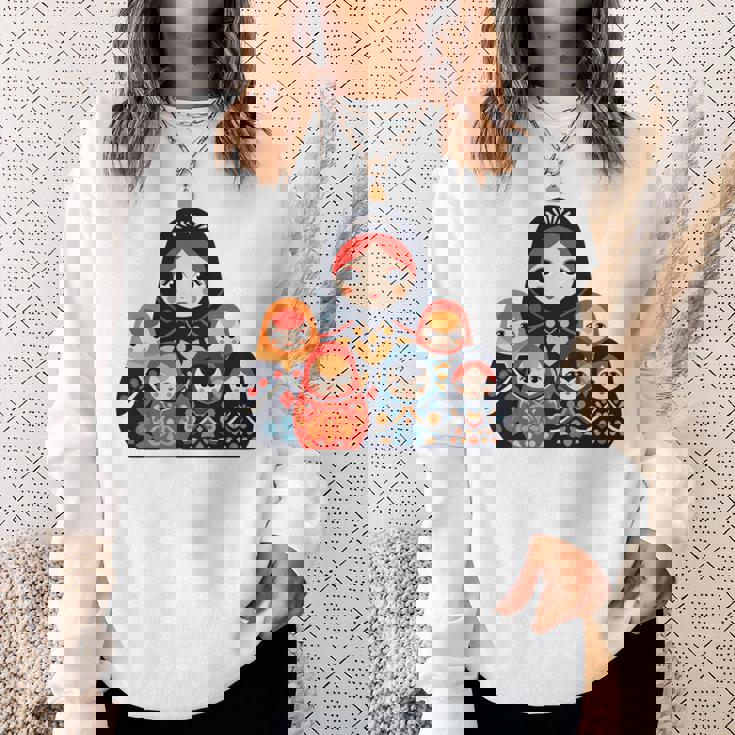 マトリョーシカ ロシア人形 入れ子人形 マトリョーシカ 長袖tシャツ スウェットシャツ 彼女への贈り物