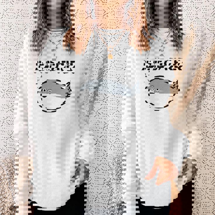 ルンルンバスピス サカバンバスピス 可愛い バズり 古代魚 喜怒哀楽 ネタ お笑い 面白 おもしろ ネタ 長袖tシャツ スウェットシャツ 彼女への贈り物