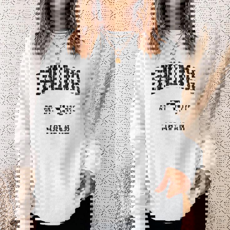 ローリングス メリーランド Md ヴィンテージ アスレチック ブラック スポーツデザイン 長袖tシャツ スウェットシャツ 彼女への贈り物