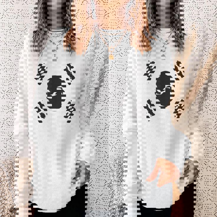 大韓民国 様式化された韓国国旗 ブラック スウェットシャツ 彼女への贈り物