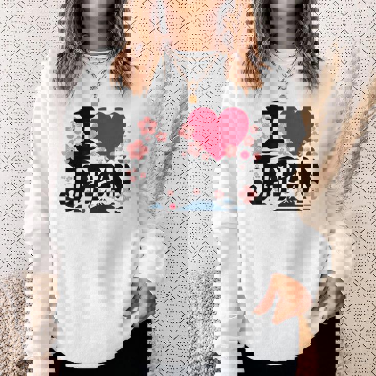 日本人 I Love Japan 桜 旗 富士山 旅行 スウェットシャツ 彼女への贈り物