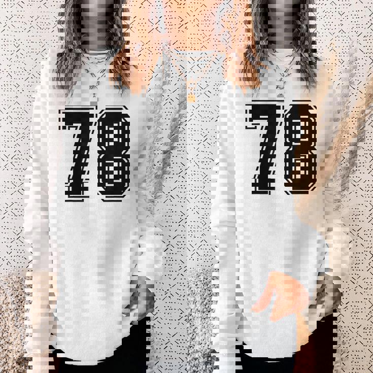 番号 78 ブラック スポーツファン ジャージ ナンバー スウェットシャツ 彼女への贈り物