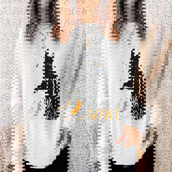 私は何をしたい黒猫カップ面白いグラフィック猫愛好家 スウェットシャツ 彼女への贈り物