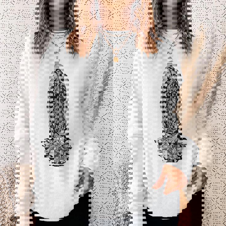 聖母デグアダルーペ サンマリア バックプリント クリスチャン スウェットシャツ 彼女への贈り物