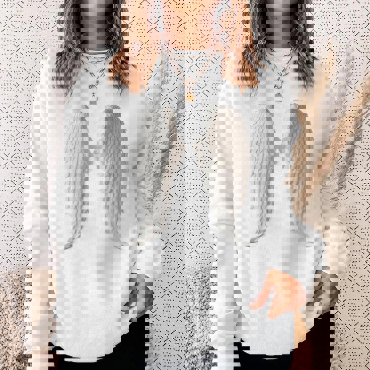 背面にリアルな白い天使の羽。 スウェットシャツ 彼女への贈り物