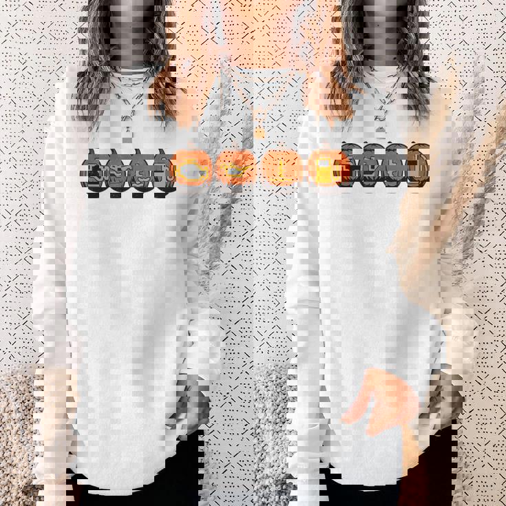 車の警告灯 面白いメカニック ハロウィン パンプキン オレンジ スウェットシャツ 彼女への贈り物