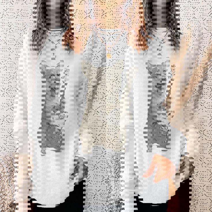 面白いtシャツ コーギー ギター イヌ メンズ 犬好き グッズ かわいい おもしろ 面白い 服 ネタ スウェットシャツ 彼女への贈り物