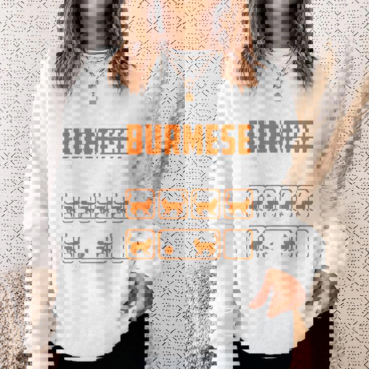 頑固なビルマの猫 トリックおもしろ子猫愛好家 スウェットシャツ 彼女への贈り物