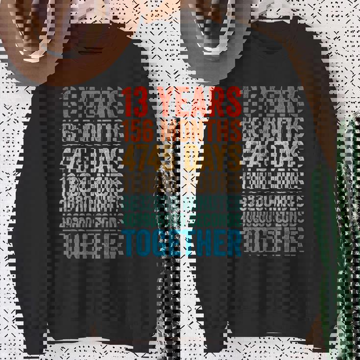 13年目の記念日 彼 彼女 カップル 13回目の結婚 スウェットシャツ 年配の女性への贈り物