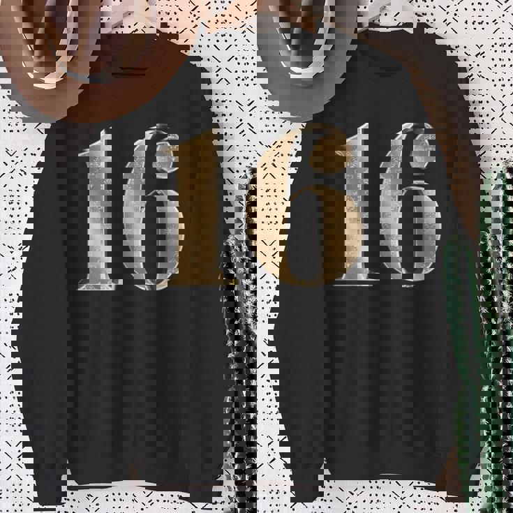 16 16 誕生日 お気に入り 数字 フルール・ド・リス デザイン スウェットシャツ 年配の女性への贈り物